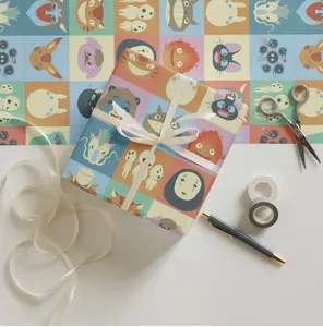 Ghibli Studio Wrapping Paper, Spirited Away Studio Ghibli Wrapping, Ghibli My Neighbor Totoro, Hayao Miyazaki, Howl's Moving Castle Shirt, Gift Idea