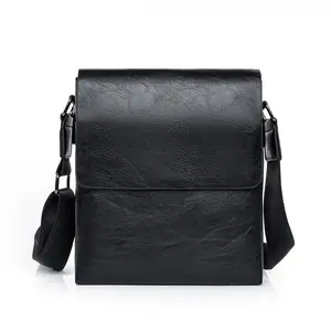 1829-1 Men's shoulder bag, crossbody bag, suitable for business trips, simple and stylish square bag, versatile for cross-border use leather wallet wall let slim rfid Hamburger Anti-Theft Sling Bag Snowman Convertible Diaries Retro Messenger mens holster