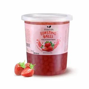 BREXONIC Boba Pearls Popping Bursting Boba, Tapioca Pearls For Bubble Tea (Strawberry , 2 LB 1 Pack)