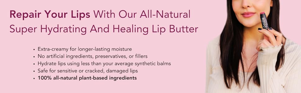 Ellovi Nirvana Lip Butter Balm - Vegan Healing Lip Care for Chapped Lips with Blue Tansy & Lime Oils - 6-Ingredient Hydrating Nourishing Repairing Revitalizing Balm for Sensitive Lips