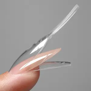 YOKEFELLOW Original Sandwich Nails Dual Forms W558 Almond Nail Mold for Quick Nails Extension Reusable Nail Forms 240PCS/BOX 15 Size Nail Extension Upper Forms No Paper Forms Needed Plastic Form Salon Nail Art Tools