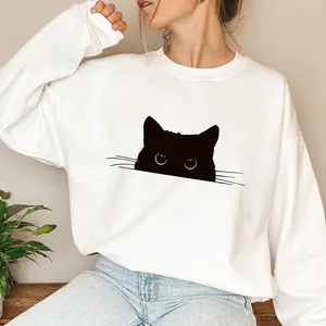Cute Cat Energy In A Cozy Outfit For Cat Lovers Everywhere-Street Style Fashion Sweatshirt