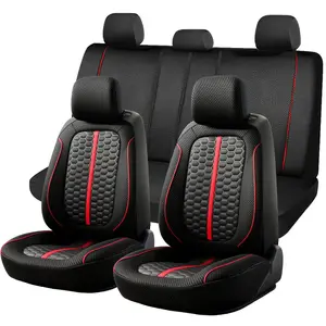 Car Seat Covers For 5 Seats, Full Set Seat Covers for Cars, Flat Cloth Auto Seat Air Mesh Breathable Protectors, Car Interiors For Nissan Honda Accord Civic CRV Kia Sorento Toyota Corolla 4Runner Camry Hyundai