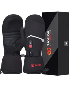 Heated Snow Mittens for Men Women, Rechargeable Ski Mitts with Touchscreen Thumb for Winter Outdoor