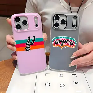 Teams Logo S-San A-Antonio Spurs Phone Case For iPhone 17-11 Pro Max Plus, Jelly Clear Case Soft TPU Bumper, Shockproof Scratch-Resistant Protective Durable, Ultra-Thin Precise Fit, Anti-Yellowing Crystal Back, Gift Men Women Accessories
