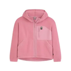 PUMA Womens Polar Fleece Hooded Jacket Athletic Outerwear Casual - Pink