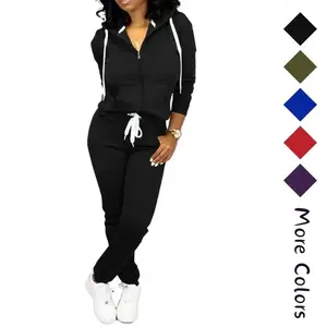 Women’s 2-Piece Casual Jogging Suit Set – Two-Piece Outfit with Long-Sleeve Hoodie and Sweatpants