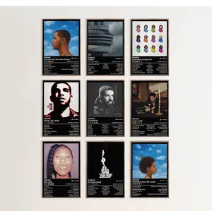 Music Poster Album Cover Poster Wall Decor for Music Lovers Rappers Fans Gift Idea Bedroom Man Cave Male Decor Music Wall Art pop culture art vintage movie und option less canvas funny toilet museum-quality art print oval