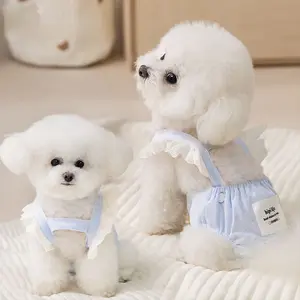 Female Dog Pure Cotton Jacquard Physiological Pants, Breathable Anti-Harassment Safety Nappies for 4-Season Use