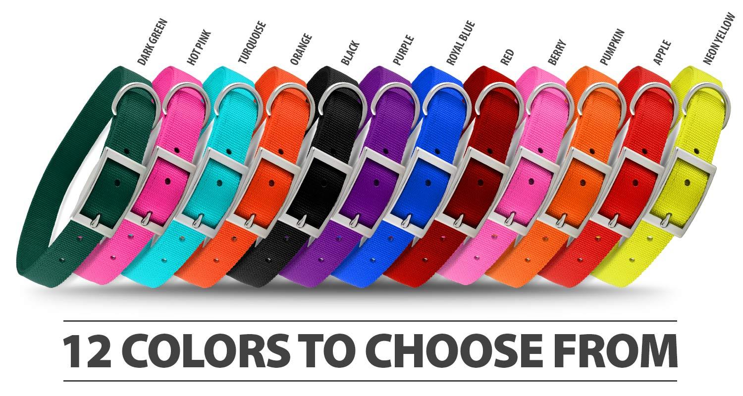 Jeffers Solid Web Nylon Dog Collar Jeffers Solid Web Nylon Dog Collar