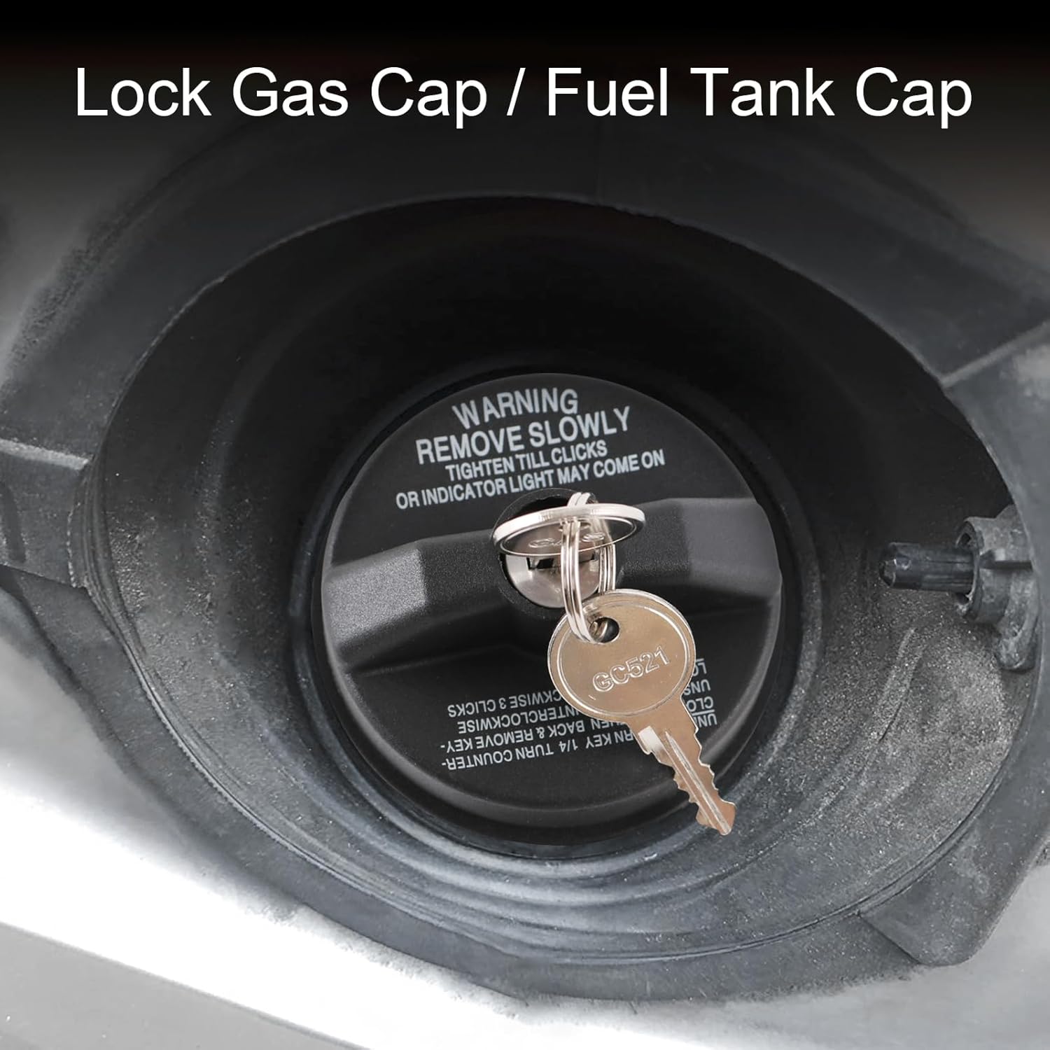 Locking Gas Cap, Lock Fuel Tank Cap Compatible with Toyota Tacoma, 4Runner, Camry - Chevy Silverado 1500, Cruze, Malibu, Camaro - Nissan Altima, Titan, Murano, Sentra, NV1500