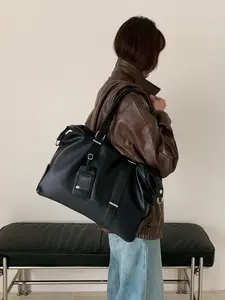 2026 New Large Capacity Retro Leather Business Bag, Casual Simple Lightweight Commuter Handbag, Crossbody Shoulder Tote Backpack