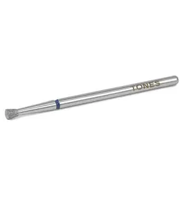 TONES Diamond Bit - Inverted Cone 20g Precision Cuticle Tool for Manicure Gentle Silver Finish US Made