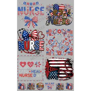 AMERICAN NURSE (1) PREMADE GANGSHEET - 22X36 DTF TRANSFERS - DIRECT TO FILM