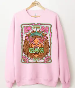 Home Of The Brave Lion Graphic Top