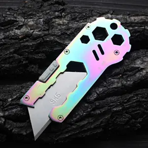 NEW multifunctional EDC Outdoor Survival Utility Knife  Handle SK5 Blade Cutter Portable Multi Functional Tools Multi Purpose Tool 4 Blades Free