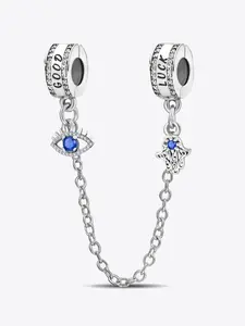 New Style Original Silver Color Charm DIY Beads with Hand Guard Evil Eye Sun Moon Shining Together Safety Chain Perfect Choice for Lovers DIY Jewelry Unique Ideal for Mysterious Themes and Personalized Accessories