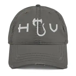 Hawaiian Vikings Hook Logo Distressed Dad Hat