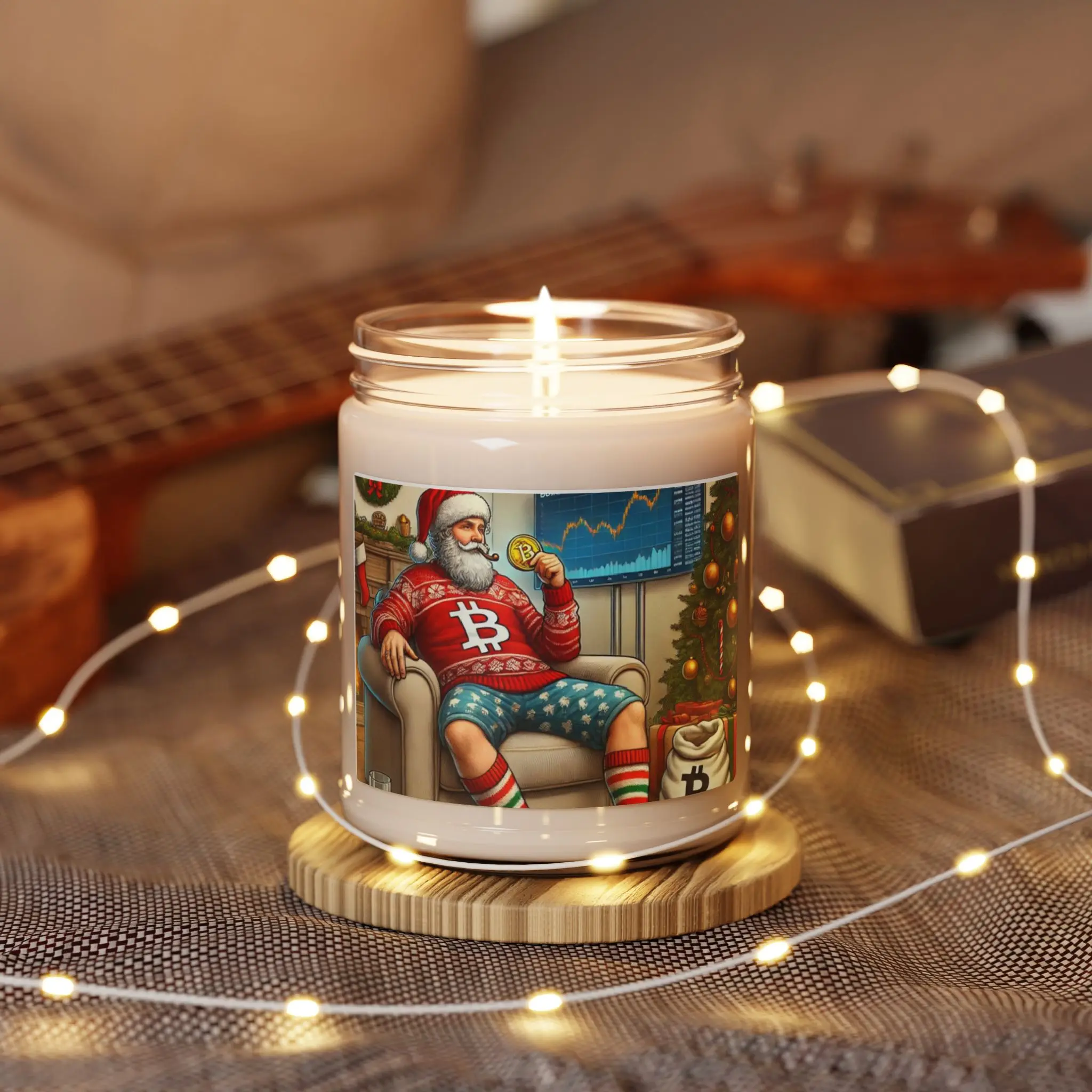 Scented Soy Candle, Christmas Santa Claus Design, Holiday Candle Gift, Festive Aromatherapy Decor, 9oz Winter Home Fragrance, Hand Poured Freshener Decoration Ornaments Perfume