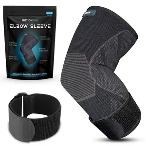 MOTIONONE Elite Elbow Sleeve - Men's & Women's Compression Brace with Removable Strap