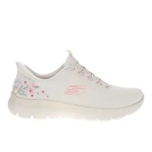 Skechers Womens Summit Slip-Ins Spring Blossom Sneakers Shoes Casual - Off White
