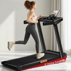 Incline Treadmill with Handle for Home and Office, Folding Treadmills with 300 Lbs Weight Capacity, 3.0HP Quiet Walking Pad Treadmill, Three LED Screen Display