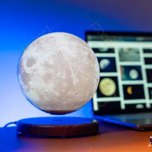 Levitating Moon Lamp, Magnetic Floating Moon Lamp Spinning Luna Night Light with 3 Color Modes, for Home Office Desk Decor, Bedroom Unique Lamps, Cool Tech Gadgets Gift for Women Kids