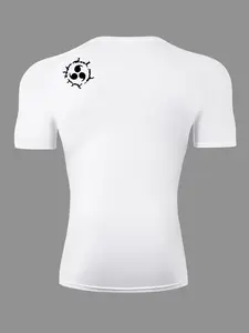 Men's Cursing Mark Print Short Sleeve Compression Shirt, Gym Workout Running Sporty T-Shirt, Summer Quick-Dry Breathable Round Neck Tees Tops, Tight-Fit Baselayers Undershirts Rash Guard Activewear Sportswear