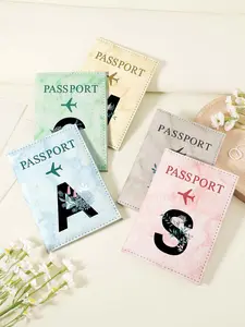 Passport Case, Multi Card PU Leather Passport Cover with Twist Closure, Airplane Pattern Passport Box, Couple Passport Clip for Easy Storage