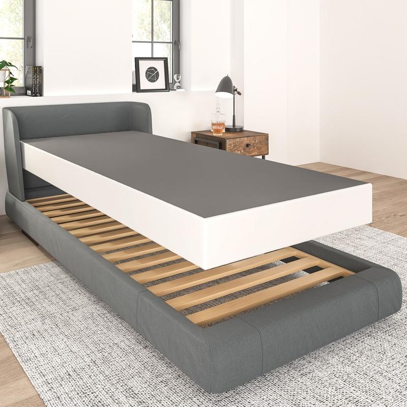 Edenza-Box Spring King 5 7 9 Inch High Metal Twin Full Queen Size with Heavy Duty Mattress Foundation, Fabric Cover, Easy Assemb l y, Quiet Noise-Free, Bedroom Furniture Luxury Bed Frame
