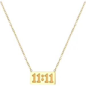 Dainty 11:11 Necklace for Women, Minimalist Geometric Number Pendant, Adjustable Alloy Charm Jewelry, Gift for Her, Dainty Necklaces, Chain Style Necklaces