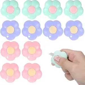 12 Pcs Mini Utility Knives Cloud and Flower Shaped Box Cutter Retractable Letter, Paper Portable Cutter with Hole Art Cutters for Office
