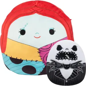 Squishmallows Disney Nightmare Before Christmas Set - 14" Jumbo Sally & 8" Skellington - Get Two Official Jazwares Plush for Less - Squishy Stuffed Animal Toy Gift for Kids, Girls, Boys