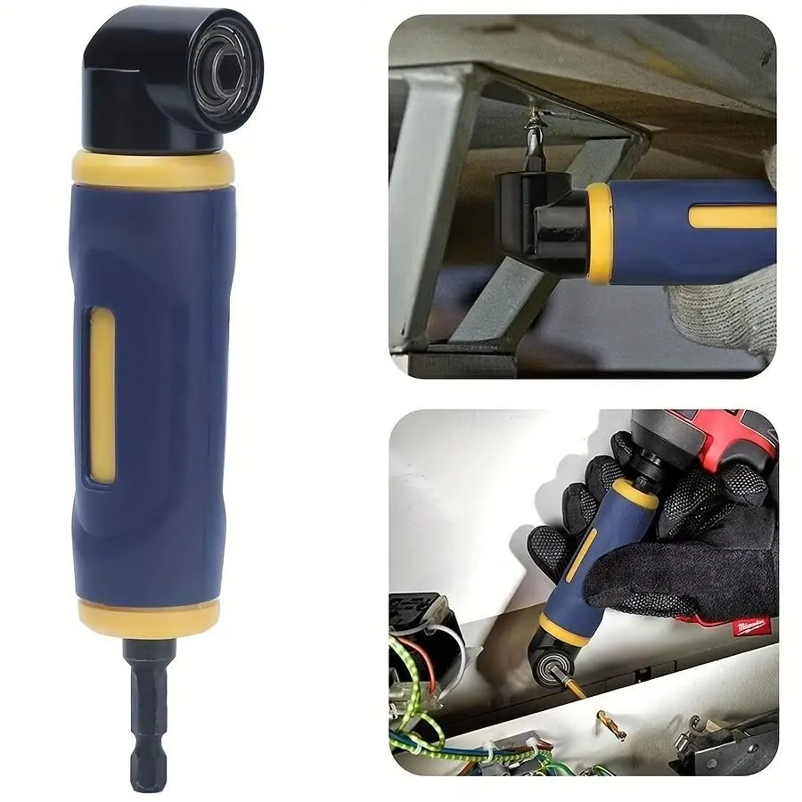 Asdtodw 90° Right Angle Drill Driver, Ergonomic Blue & Handle, 3-Speed Adjustable, 3-Pronged Drill Bit Adapter, Manual Handheld Power Tool, Adjustable Speeds
