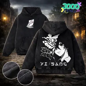 Yi Sang Limbus Company Graphic Hoodie, Project Moon Anime Game Sweatshirt. Acid Wash Vintage Bootleg Inspired Shirt, 90s HipHop Throwback Tee, RAP Graphic Unisex Top, Red Gaze Character Merch, Dark Fantasy Streetwear, Gift for Gamer, Custom