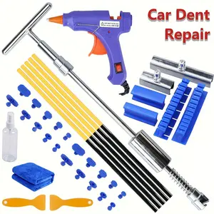 43 pieces of car dent repair kit with adjustable long-distance unpainted dent repair tool including gasket and glue gun, suitable for car dent repair tool