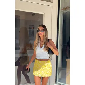 Spritz Yellow Sequin Party Mini Skirt