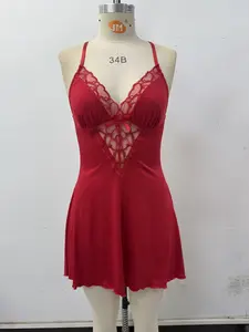 Lace Embroidery Hollow Out Design Soft Skin-Friendly Milk Silk Tank Top, Home Wearable Sleeveless Dress Sleepwear