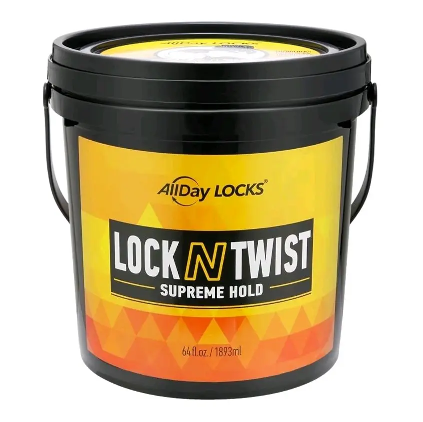 AllDay Locks Lock N Twist Bucket Supreme Hold No Frizz Flaking Hydrating Nourishing Gel Grape Avocado Infused 64 oz