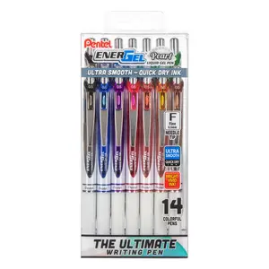 Pentel EnerGel RTX Pearl Liquid Gel Pen, (0.5mm) Needle Tip, 14-Pk Box Set