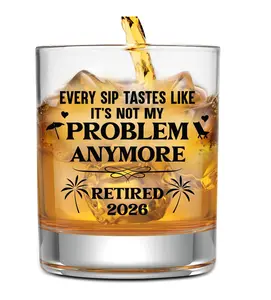 Retirement Gifts For Men 2026 - Coworker Leaving, Goodbye Gift, Farewell Gifts For Coworkers, Friends, Dad, Grandpa - Retirement Gift For Men From Friend, Family, Colleague - Glass