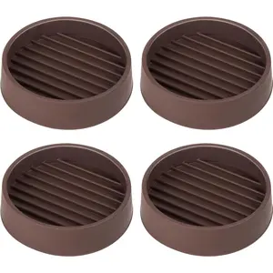 Non Slip Furniture Pads, 2"x2" Round Rubber Furniture Caster Cups Anti-Sliding Bed Stopper, Anti Grippers Floor Protectors for Furniture Bed, Couch, Chair  (Brown, 4 Pack)