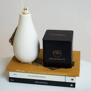 High & Holy Tea Brand Tea Storage Tins Bottles Container - White Steel Leaf Organizer with Airtight Lid for Loose Blends - Cubed Tall Large Sizes