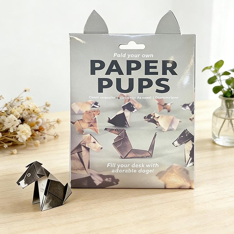 ihubei DIY Origami Cats Dogs Dinosaur Kit 150 Sheets, 3D Folding Craft Set Fun and Relaxing Handicraft Activity Cute Desk Decoration Perfect Gift for Kids Adults Pet Lovers Educational Toy to Improve Hand Eye Coordination Creativity and 3D Thinking Skills