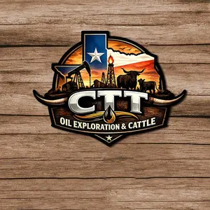 CTT Oil Exploration & Cattle Sticker, Waterproof Vinyl Sticker, UV Protected Dishwasher Safe Sticker, Western Oil & Cattle Vibe