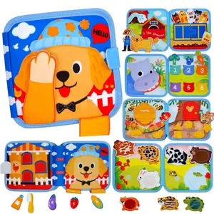 Busy Board for Toddlers 1-4 Years, Felt Montessori Educational Toy, Sensory Board, Preschool Learning Activity, Travel Essential