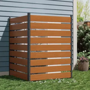 49" h x 38" w (2 Panels) Cedar Privacy Screen,Trash Can Fence, Air Conditioner Fence, Wood Fence Panel,Ideal Outdoor Privacy Wall, Pool Equipment Enclosure,Teak