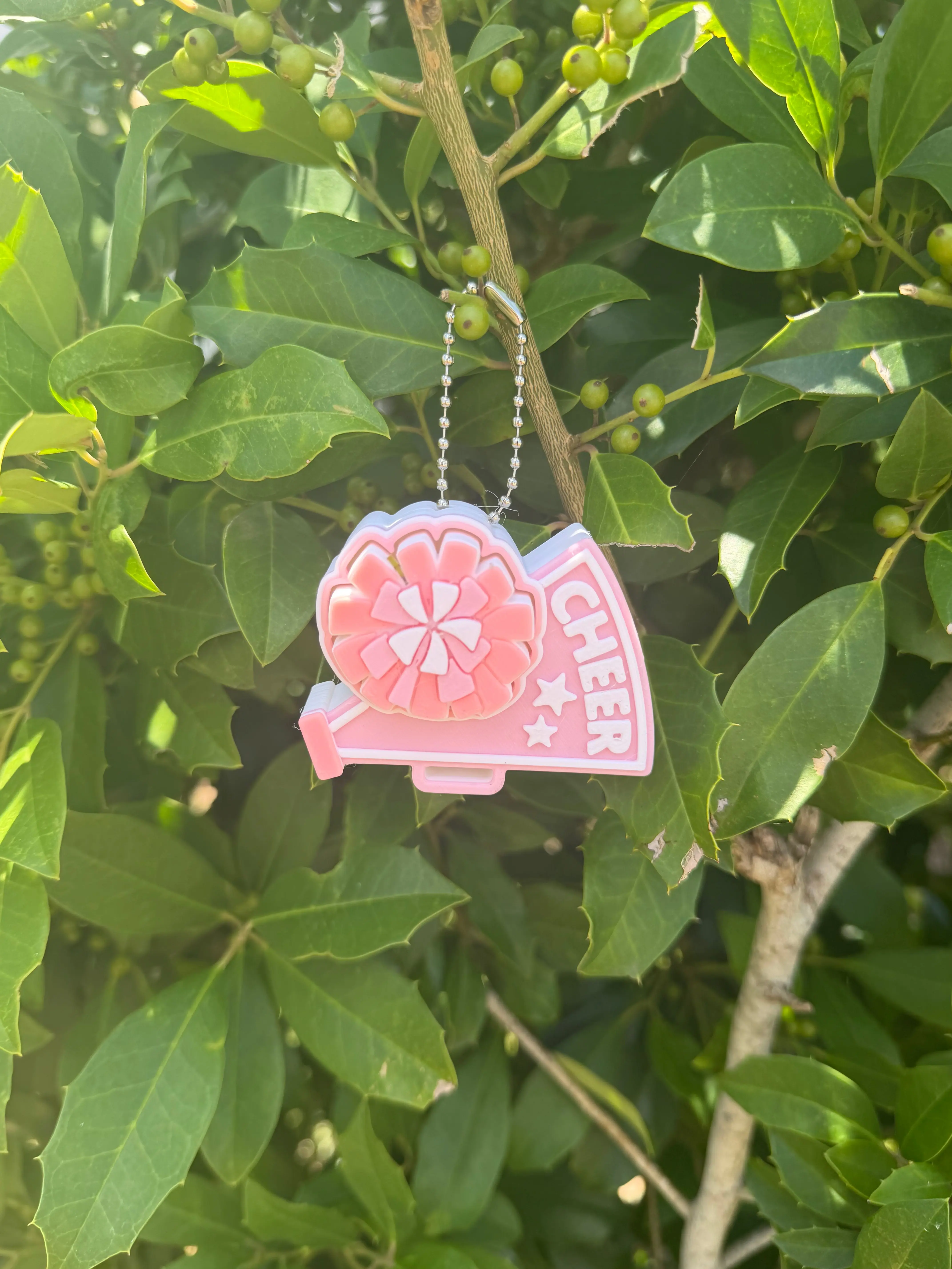 Cheer Clicker Keychain – Cheer Megaphone Clicker | Cheerleader Gift | Team Spirit Clicker | Cheer Bag Accessory | Pink Cheer Clicker