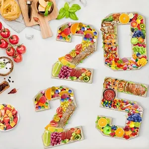 1pc,Wooden Digital Shaped Tray,DIY Digital Combination Tray,Desktop Decoration,Happy Birthday Party Decoration,Festival Party Decoration,Event Party Supplies,Birthday Party Decor Tray