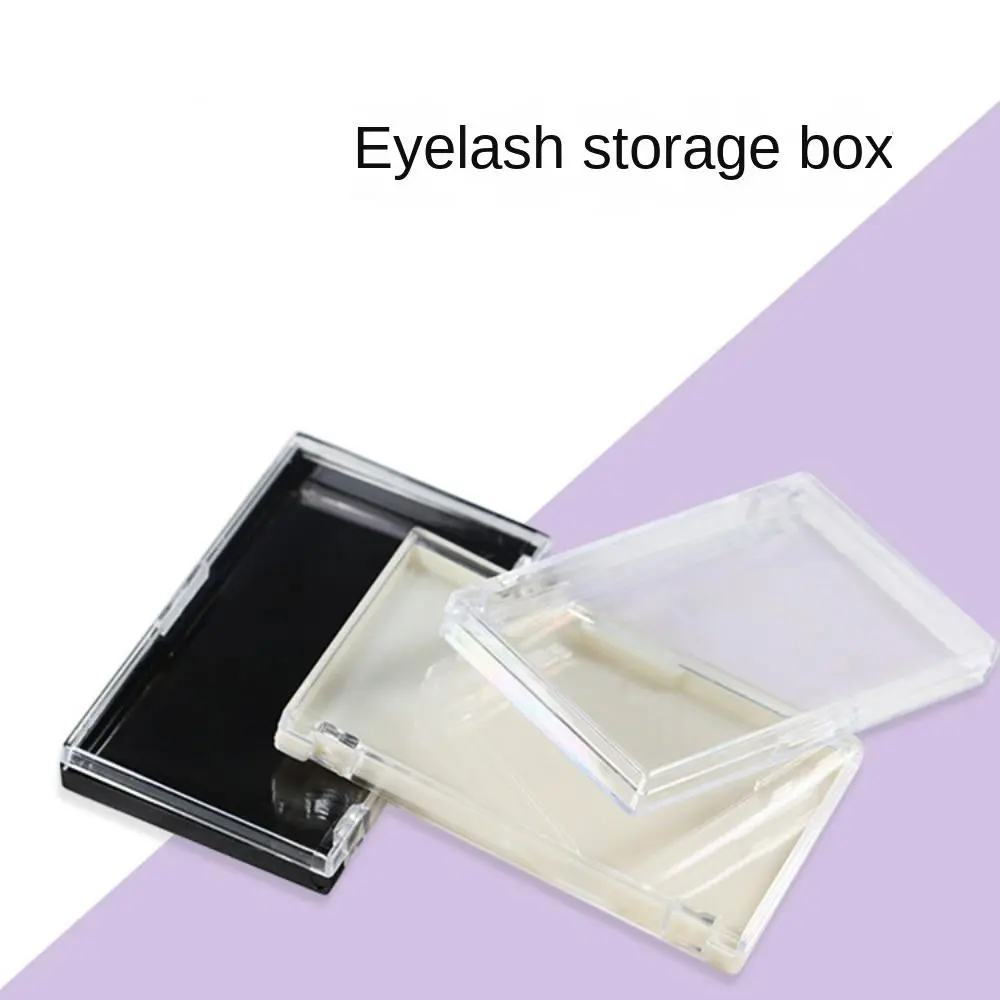 Portable Plastic Eyelash Storage Box Square Shape Clear False Lashes Show Box Storage Box